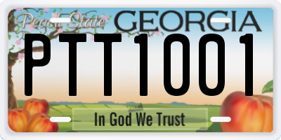 GA license plate PTT1001