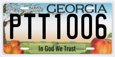 GA license plate PTT1006