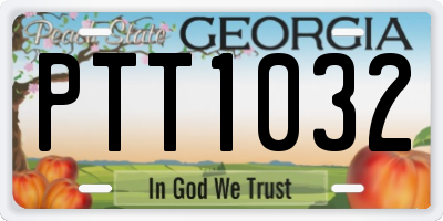 GA license plate PTT1032