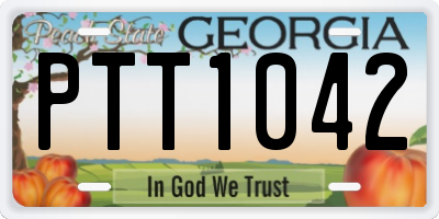 GA license plate PTT1042