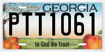 GA license plate PTT1061