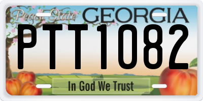 GA license plate PTT1082
