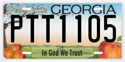GA license plate PTT1105