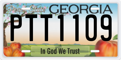 GA license plate PTT1109