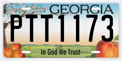 GA license plate PTT1173