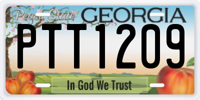 GA license plate PTT1209