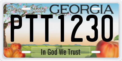 GA license plate PTT1230