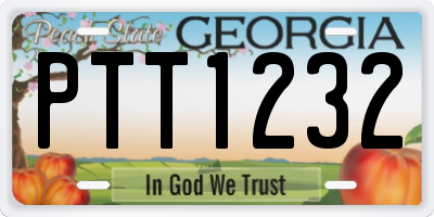 GA license plate PTT1232