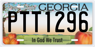 GA license plate PTT1296