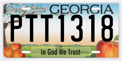 GA license plate PTT1318