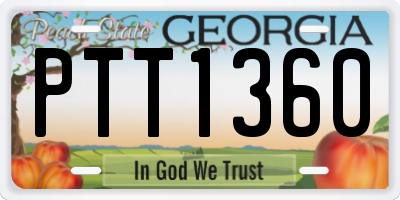 GA license plate PTT1360