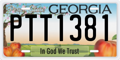 GA license plate PTT1381