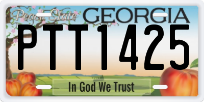 GA license plate PTT1425