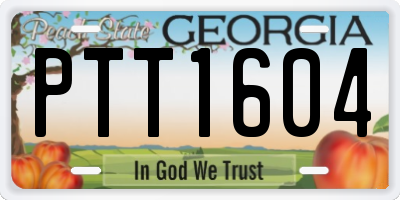 GA license plate PTT1604