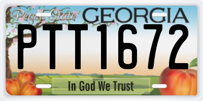 GA license plate PTT1672