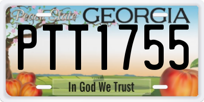 GA license plate PTT1755