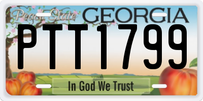 GA license plate PTT1799