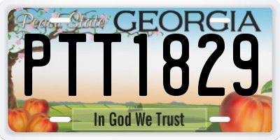 GA license plate PTT1829