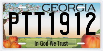GA license plate PTT1912