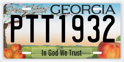 GA license plate PTT1932