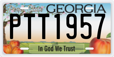 GA license plate PTT1957