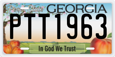 GA license plate PTT1963
