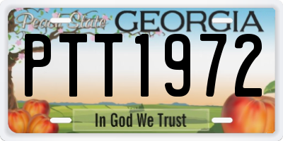 GA license plate PTT1972