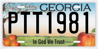 GA license plate PTT1981