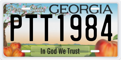 GA license plate PTT1984