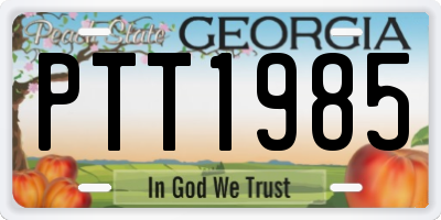 GA license plate PTT1985