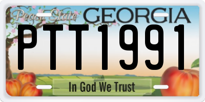 GA license plate PTT1991