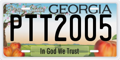 GA license plate PTT2005