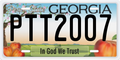 GA license plate PTT2007