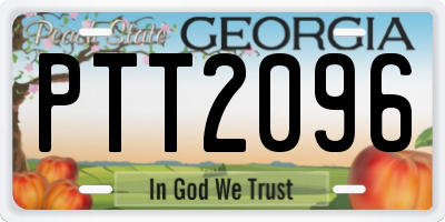 GA license plate PTT2096
