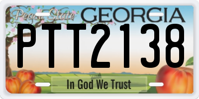 GA license plate PTT2138