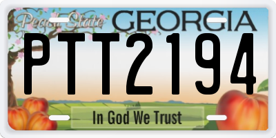 GA license plate PTT2194