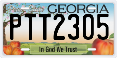 GA license plate PTT2305