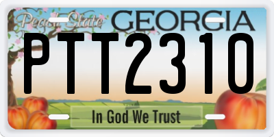 GA license plate PTT2310