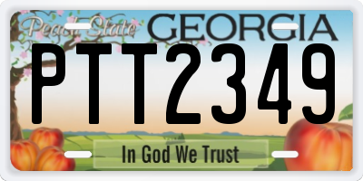 GA license plate PTT2349