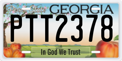 GA license plate PTT2378