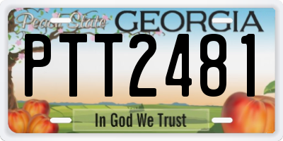 GA license plate PTT2481