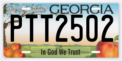 GA license plate PTT2502