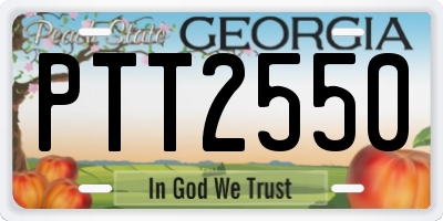GA license plate PTT2550