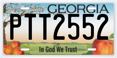 GA license plate PTT2552