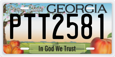 GA license plate PTT2581