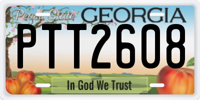 GA license plate PTT2608
