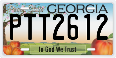 GA license plate PTT2612
