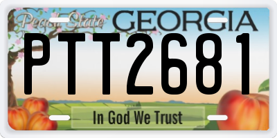 GA license plate PTT2681