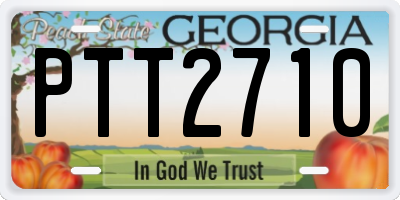 GA license plate PTT2710