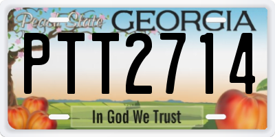 GA license plate PTT2714